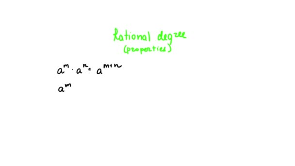 Algebrę Racjonalne Stopnie Formuły Białym Tle — Wideo stockowe