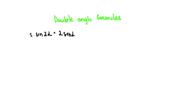 Algebra Dubbele Hoek Formule Een Witte Achtergrond — Stockvideo