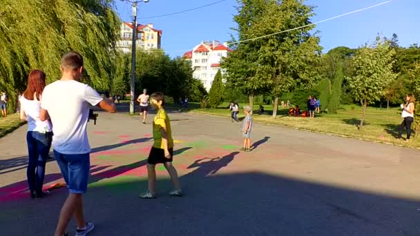 Ivano Frankivsk Ucraina Luglio Colore Esecuzione Una Distanza 300 Metri — Video Stock