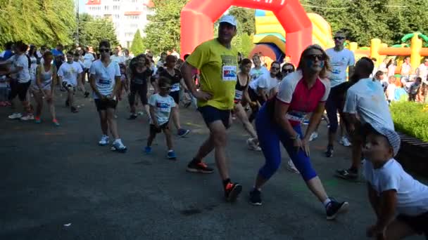 Ivano Frankivsk Ucrânia Julho Cor Correndo Uma Distância 300 Metros — Vídeo de Stock