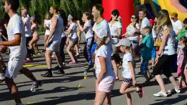 Ivano Frankivsk Ukraine July Color Running Distance 300 Meters Participants — Stock Video