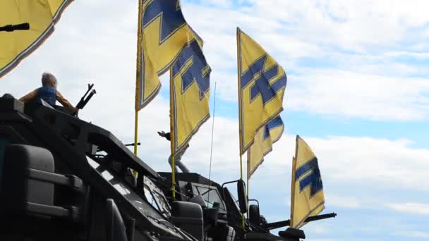 Exposition Publique Matériel Militaire Arme Célébration Ans Création Régiment Azov — Video