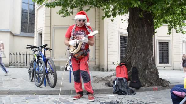 Papai Noel Parte Histórica Lviv Lviv Centro Científico Nacional Cultural — Vídeo de Stock