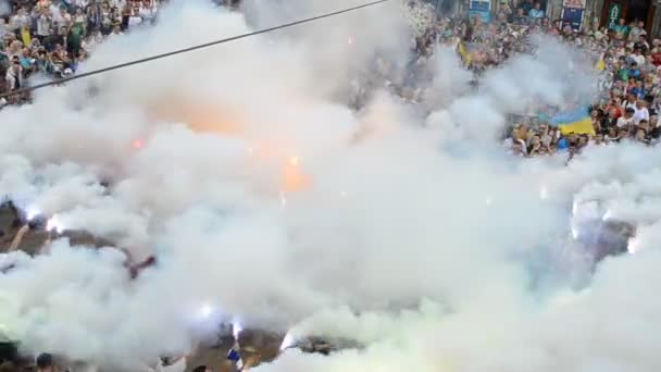 Los Aficionados Fútbol Cantan Canciones Rusas Contra Putin Relación Con — Vídeo de stock