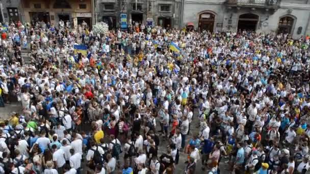 Temmuz 2014 Lviv Ukrayna Rusya Nın Ukrayna Karşı Askeri Saldırısıyla — Stok video