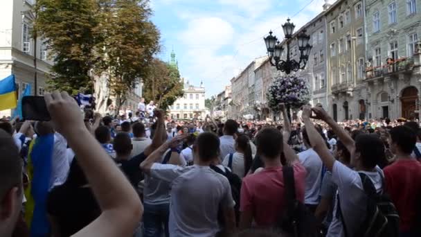 Temmuz 2014 Lviv Ukrayna Rusya Nın Ukrayna Karşı Askeri Saldırısıyla — Stok video
