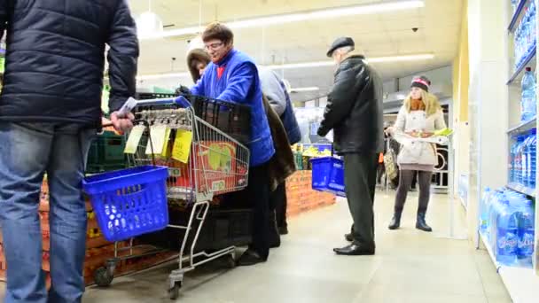 Supermarché Acheteurs Tournage Dans Magasin — Video