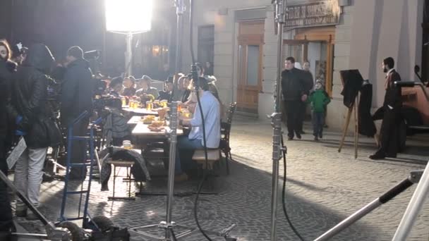 Beer Advertising Shooting Lviv Ukraine — Stock Video