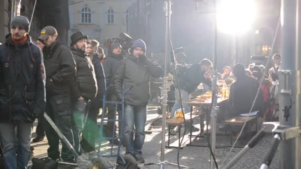 Beer Advertising Shooting Lviv Ukraine — Stock Video