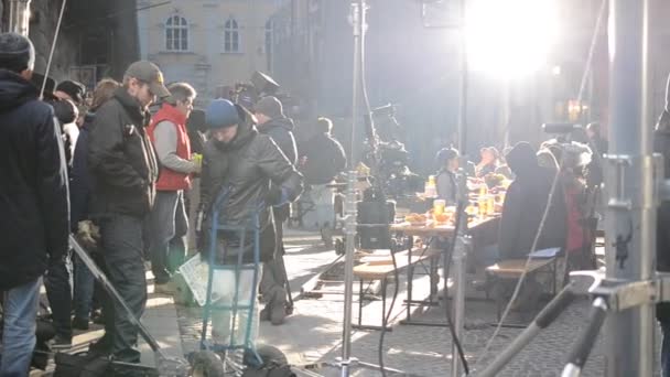 Beer Advertising Shooting Lviv Ukraine — Stock Video