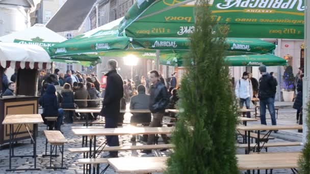 Sparatoria Pubblicitaria Sulla Birra Lviv Ucraina — Video Stock