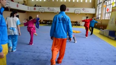 BERDYANSK, UKRAINE - 12 Mart 2016 'da Zaporizhia Bölgesi Wushu Açık Şampiyonası