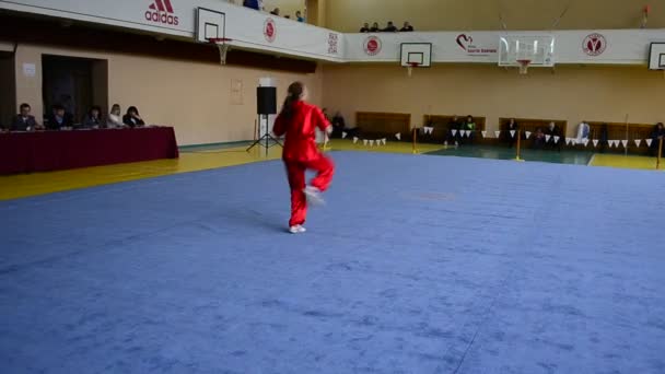 Berdyansk Ukraine Március Nyílt Wushu Bajnokság Zaporizhia Régióban 2016 Március — Stock videók