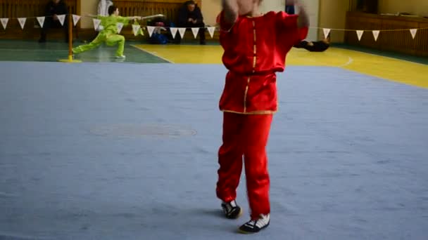 Berdyansk Ukraine März Offene Wushu Meisterschaft Der Region Saporischja März — Stockvideo