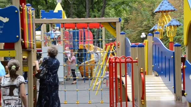 Children Playground Shooting Summer — Stock Video