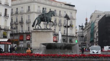 Puerta del Sol Meydanı, Madrid, İspanya.