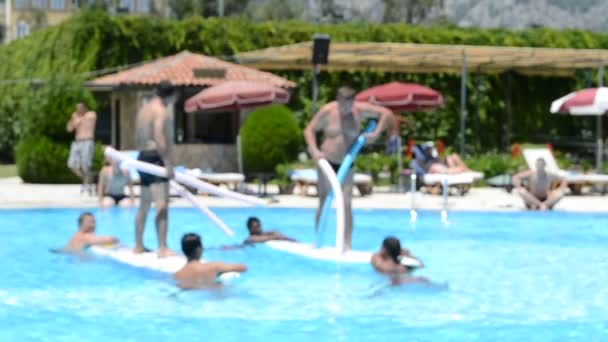 游泳池 娱乐场所 夏天土耳其境内的枪击事件 — 图库视频影像
