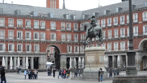 Mayor Plaza Centro Madrid Espanha — Vídeo de Stock