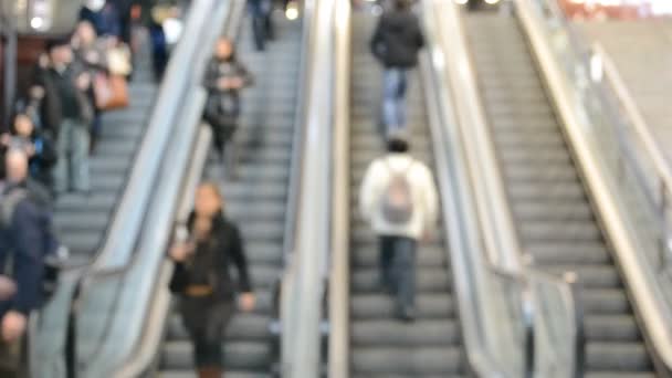 Metro Madrid Escalera Mecánica Tiro España — Vídeos de Stock