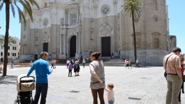 Maravillosa Catedral Estilo Neoclásico Cádiz España — Vídeos de Stock