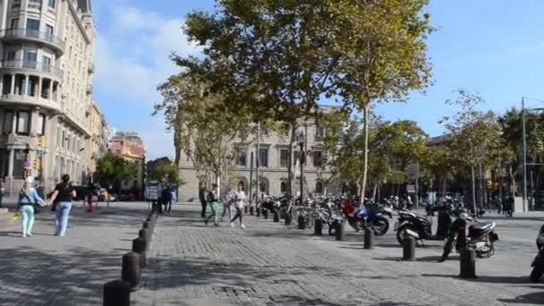 Dans Les Rues Barcelone Espagne — Video