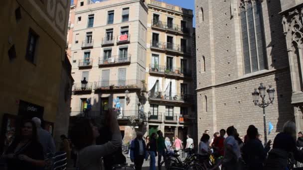 Santa Maria Del Mar Barcelona Spain — Stock Video