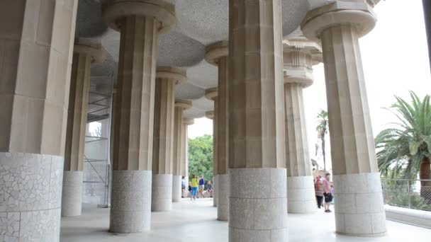 Park Guell Kommunal Trädgård Designad Antoni Gaudi Byggd 1900 1914 — Stockvideo