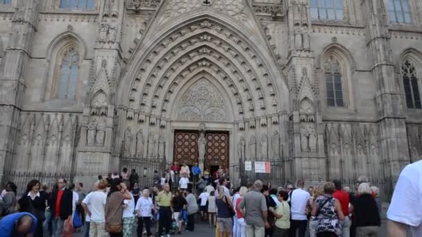 Katedra Barcelonie Barcelona Hiszpania — Wideo stockowe