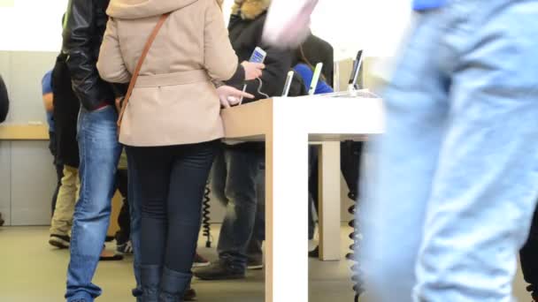 Persone Sconosciute Apple Store Sul Negozio 5Th Avenue New York — Video Stock