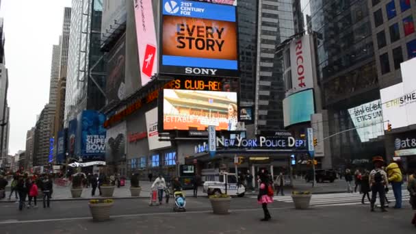 Leven Naar Times Square Schieten New York Verenigde Staten — Stockvideo