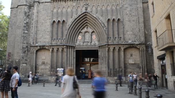 Santa Maria Del Zaman Ayarlı Barselona Spanya — Stok video