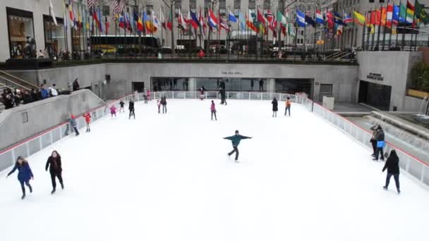 Eislaufbahn Schießerei New York — Stockvideo