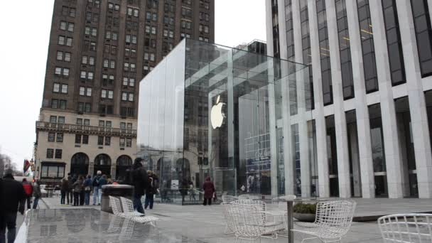 Apple Store Quinta Avenida Disparos Nueva York Estados Unidos — Vídeos de Stock