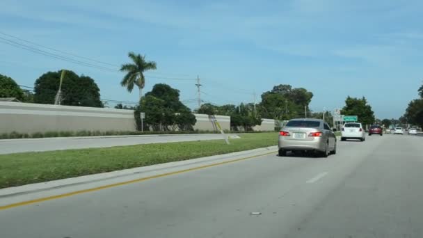 Beaucoup Voitures Déplacent Sur Les Routes Miami Miami Deuxième Grande — Video