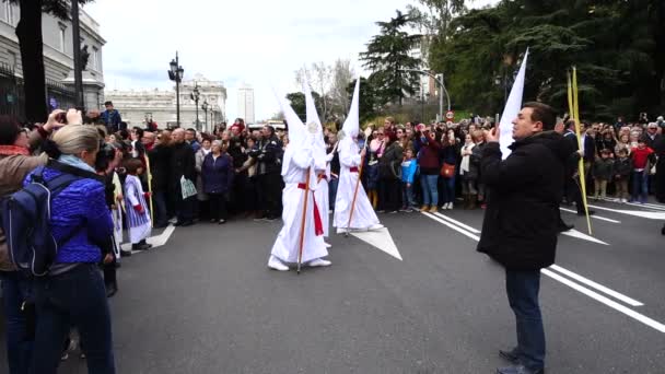 Madrid Spain March 2018 Святкування Святого Тижня Мадриді Почалося Соборі — стокове відео