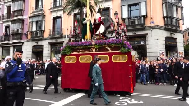 Madrid Spanien März 2018 Die Feierlichkeiten Der Karwoche Madrid Begannen — Stockvideo