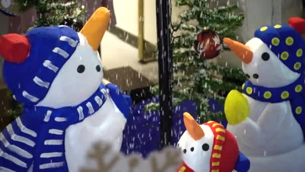 Bonhommes Neige Dans Parapluie Inversé — Video