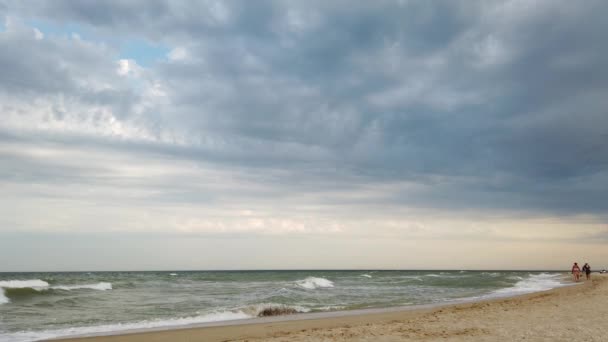 Sea Beach Storm Clouds Sea — Stock Video