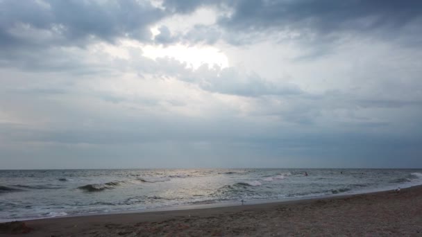 Playa Mar Nubes Tormenta Sobre Mar — Vídeos de Stock