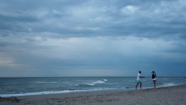 Sea Beach Storm Clouds Sea — Stock Video