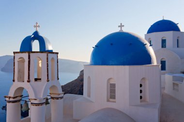Panoramic view of Santorini Island at sunset, Cyclades Islands, Greece