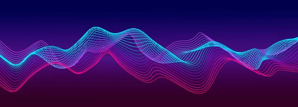 音乐的抽象背景 音乐的均衡器抽象的数字粒子波 矢量图解 — 图库矢量图片