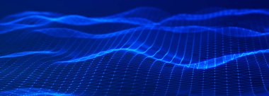 Dijital teknoloji geçmişi. Ağ bağlantısı noktaları ve çizgileri. Sunum tasarımı için fütüristik arka plan. 3d oluşturma.