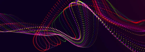 Фонарь Цветные Музыкальные Волны Цифровой Код Больших Данных Футуристические Точки — стоковое фото