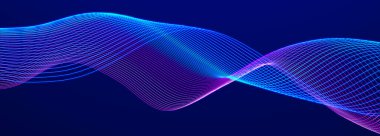 Parçacıkların soyut dijital dalgaları. Ses dalgası elemanı. Müzik için dengeleyici. Büyük veri görselleştirmesi. 3d illüstrasyon