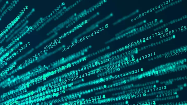 Dijital arka plan. Büyük veri. Hacker konsepti. Soyut matris. Bilgisayar birçok sayı üretti. Üç Boyut