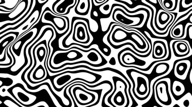 Optik illüzyon deseni. Siyah beyaz çizgili geometrik arka plan. Vektör çizimi. EPS 10