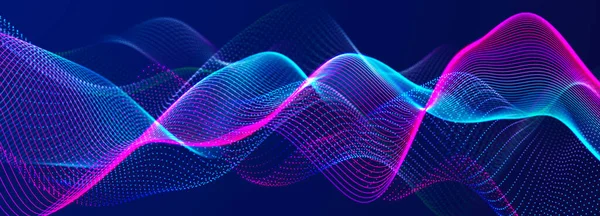 Abstrakte Dynamische Wellen Von Teilchen Schallwellenelement Equalizer Für Musik Visualisierung — Stockfoto