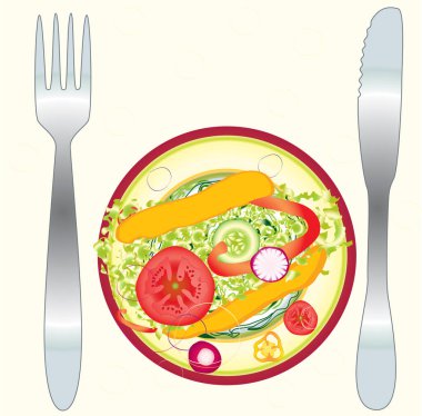 Çatal Bıçak Tabağı ve Hamburger