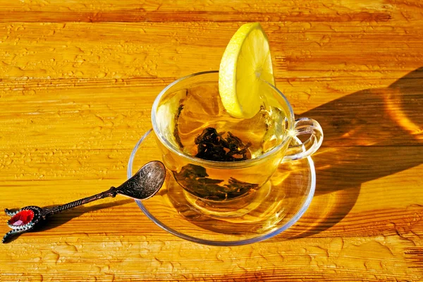 Cup Tea Rain — Stock Photo, Image